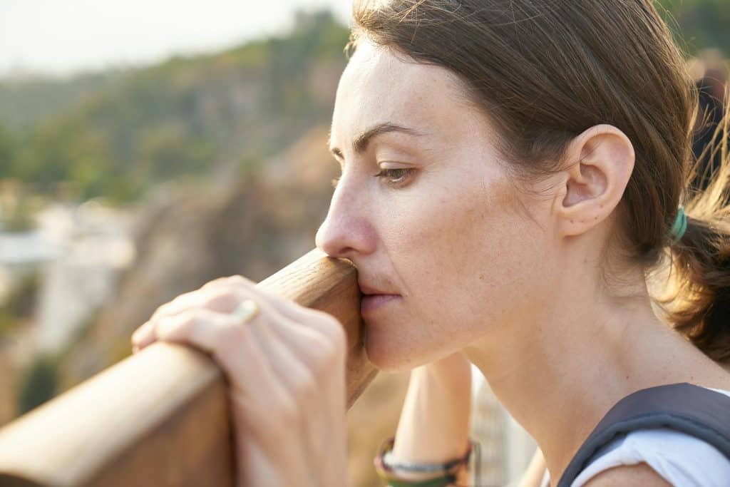 Depressed woman needing professional help